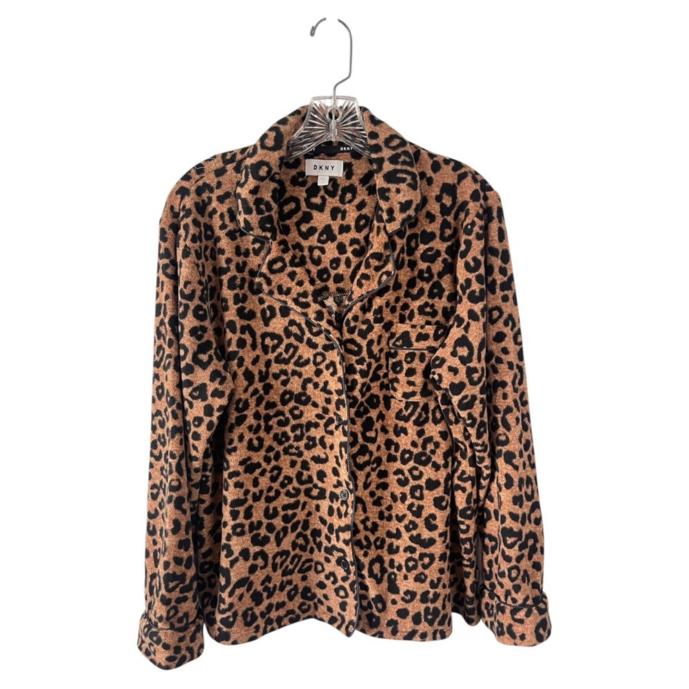 DKNY Leopard Print Fleece Pullover - Picture 2 of 7